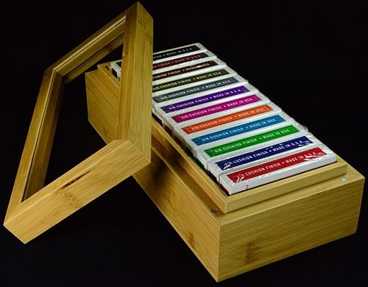 Carat B12  - Carat Case Creations Bamboo Playing Card Display Box for 12 Decks 